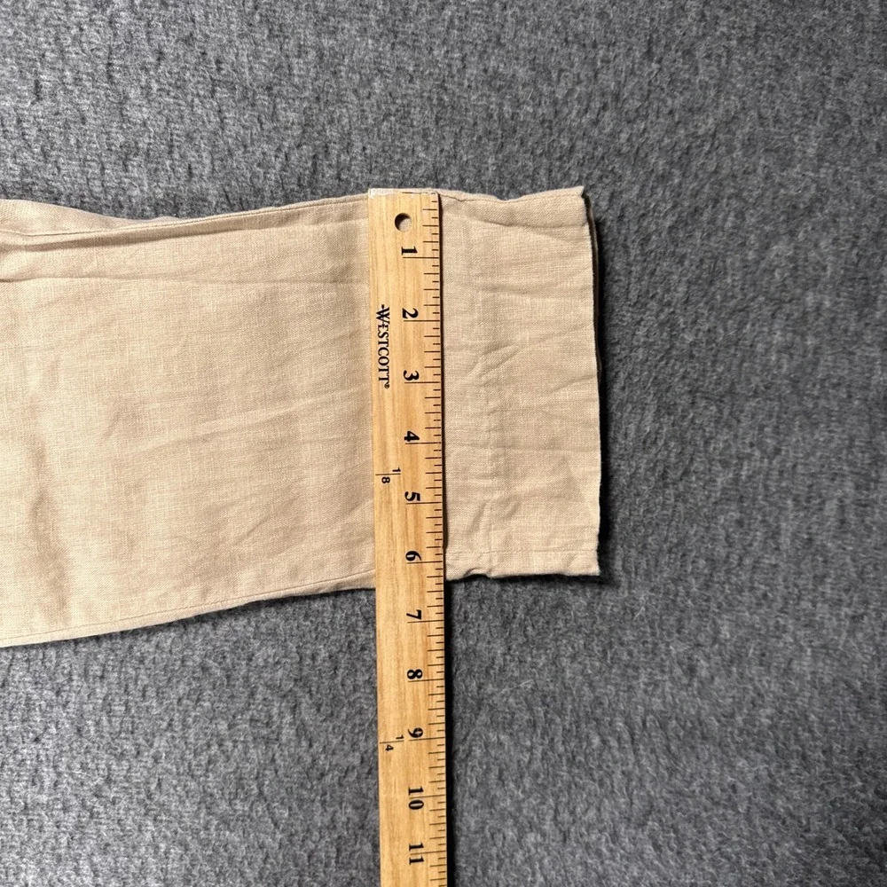 Quince Pants Mens 30x32 Driftwood Beige 100% European Linen Dress Side Tabs